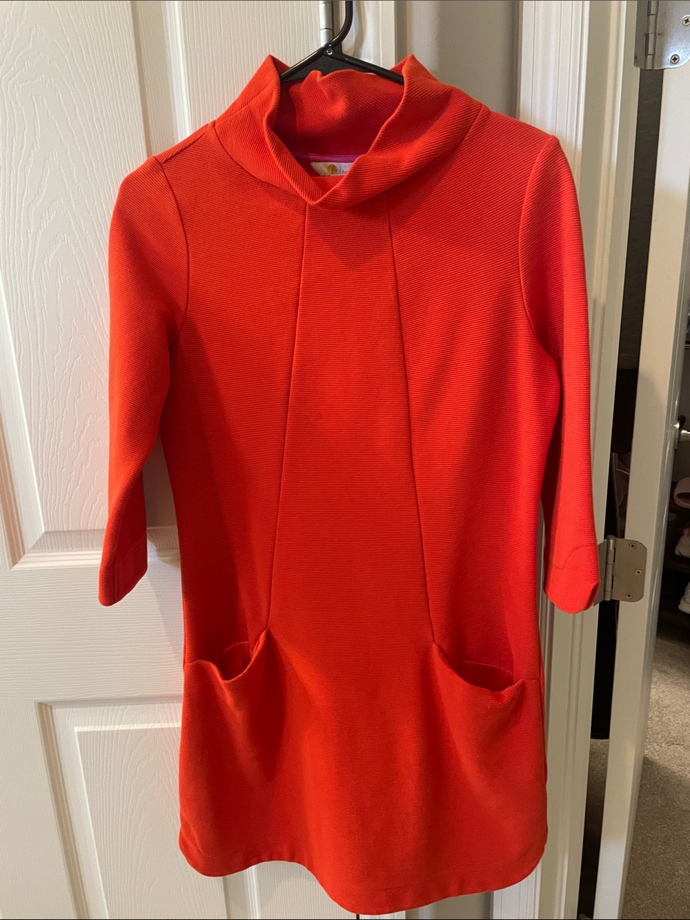 Boden Bright orange cowl  Neck Dress